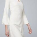 White House | Black Market NEW WHBM PETAL-SLEEVE SHIFT DRESS‎ IVORY KEYHOLE LINED WOMENS SIZE 10 $175 Photo 6