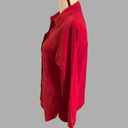 Studio Works Vintage  VERY Soft Polyester Button Down Shirt Blouse Sz S Red Photo 1