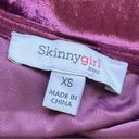 Skinny Girl  Crushed Velvet 2pc Set Maroon mid rise Size XS Photo 3