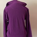 Tangerine  long sleeve Athletic pullover top shirt waffle knit 1/4 zip purple L Photo 3