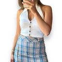 Lady Hagen  Women’s Plaid Golf Skirt Skort Button Detail Purple Tan Size 8 Photo 1