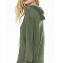 EXPRESS  One Eleven Solid Olive Green Lightweight Pullover Hoodie Sweatshirt S Photo 3