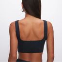 Good American  Black Denim Light Compression Bra | Size 1 Photo 2