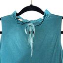 The Loft  Teal Ruffle High Neck Tie Back Tank Top Photo 6