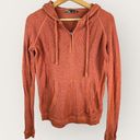 prAna  Womens XS Cotton Wool Milani Lightweight Knit Hoodie Burnt Orange Photo 0