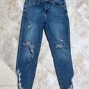 We The Free  People Distressed Skinny Ankle Crop High Rise Jeans Size 30 Blue Photo 2