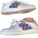 Jack Rogers  Ainley Chevron Beaded White Leather Lace-Up Sneakers Womens Size 9.5 Photo 3