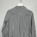 The Comfy  USA Women S White Black Stripe Blouse Oversized Asymmetrical Long Sleeve Photo 7