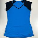Nike Dri Fit Short Sleeve Blue Black V-Neck T-shirt Size Small Photo 0