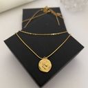 Layered Hoop & Coin Necklace Gold Photo 1