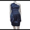 BCBGMAXAZRIA Blue Strapless Bodycon Dress Mini Pleat 4 Cocktail Formal Party Photo 1