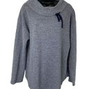 Chico's  Weekends Sweatshirt Sweater Size Large 2 Gray Pullover Cowl Neck 22"X26" Photo 0