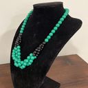 Twisted Green and Black  Strand Beaded Collar Vintage Necklace Photo 1