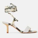 ZARA  TIE-DYE WOVEN STRAP HEELED SANDALS Tie Around Ankle Strap Size 6/36 NEW. Photo 0