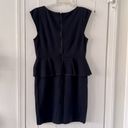 Alice + Olivia  Employed Victoria Navy Blue Peplum Dress Photo 3