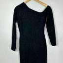 L'Agence NWT L’AGENCE One Shoulder Long Sleeve Black Cocktail Sheath Dress Small Photo 0