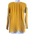 Charming Charlie  Womens Small Yellow Turquoise Floral Embroidered Boho Blouse Photo 1