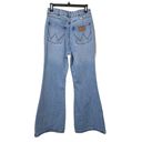 Wrangler Billabong x  Patchwork Flared High Waist Jeans Size 28 Light Wash Photo 2