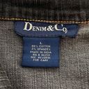 Denim & Co . Embroidered Jean Jacket, Faded Black, Large Photo 6