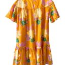 Whit Carly Dress, Short Sleeve Orange Floral Cotton Mini Babydoll Shift Orange Photo 8