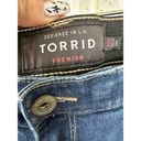 Torrid  Sky High Skinny Medium Wash Distressed Elastic Waistband Denim Jeans 26R Photo 4