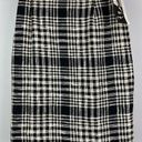 Peter Nygard  Black Cream Checked Plaid Tweed Pencil Skirt Photo 0