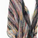 Forever 21  Womens Striped Metallic Yarn Fringe Tassel Trim Wrap Scarf One Size Photo 1