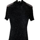 Tracy Reese  New York black metallic knit semi sheer short sleeve top Small Photo 25