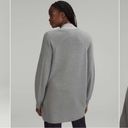 Lululemon  Merino Wool Blend Ribbed Long Wrap Sweater Cardigan Size 6 Gull Grey Photo 1