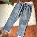 Universal Threads Boyfriend Patched Jeans Tapered Leg 100% Cotton NWT Photo 0