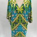 Trina Turk  Fontaine Swim Tunic Cover Up Sz XS Blue Green Pink Printed Photo 0