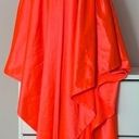 Day & Night Neon Orange Deep V-Neck Halter Asymmetrical Hi Low Dress Size Medium Photo 0