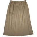 Nina Leonard  Skirt Large Light Brown Tan Midi Acrylic Pull On Waist Band Photo 1