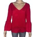 New York & Co. 7th Avenue Red Bell Sleeve Sweater  Photo 0