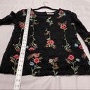 Solitaire  Black Floral Embroidery Lace Bell Sleeve Photo 1