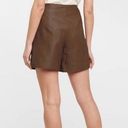 Vince  Brown Leather High Waist Shorts Photo 1