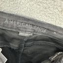 American Eagle  jeans womens 8 black high rise jegging crop distressed biker Photo 4