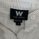 W By Worth  Womens Size Medium White Textured Stretch Button Up Blouse Photo 3