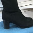 Attention  over the knee boho black suede leather tassel block heel boots sz 8 Photo 7