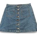 Brandy Melville  Blue Buttoned Denim Jean Skirt Photo 0