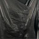 Lafayette 148  Black Leather Jacket Size 14 Buttery Soft Side Front Buttons Photo 3