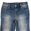 Chico's  Platinum Size 0 US 4 Straight Leg Crop Jean Cotton Stretch Med Wash Blue Photo 1