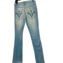 Antik Denim NWT  Medium Wash Five Pocket Embroidered Pocket Bootcut Jeans Size 27 Photo 1