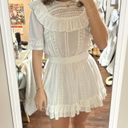 Love Shack Fancy Cooper White Cotton Lace Ruffle Mini Dress Photo 3