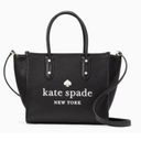 Kate Spade  New York Black Leather Ella Tote Classic Work Bag Photo 2