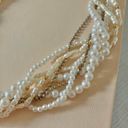 American Vintage Vintage “Hettienne” Mixed Pearls Multi Strand Necklace 18” Freshwater Gold Silver Photo 6