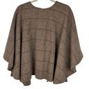 L.L.Bean Vintage  Plaid Lambswool Poncho Made in Ireland Neutral Multicolor Photo 6