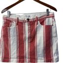 frame denim  Red Striped Bandage Jean mini Skirt size 30 or 10 Photo 1