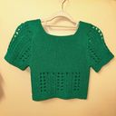 Debut Green Knit Crop Top Photo 3