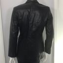 INC  Leather Jacket Blazer Black Photo 2